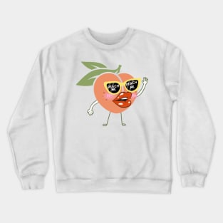 Peach me pick me girl cute aesthetic glasses Crewneck Sweatshirt